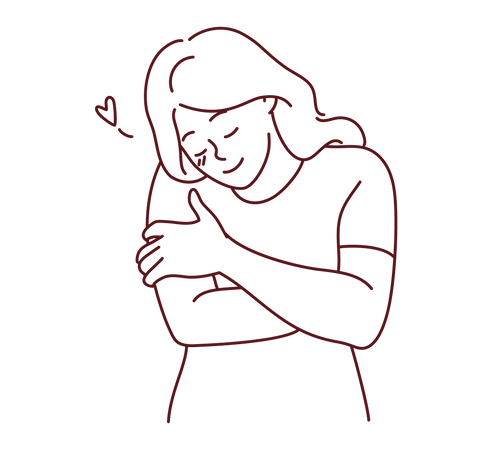 Woman feeling love  Illustration