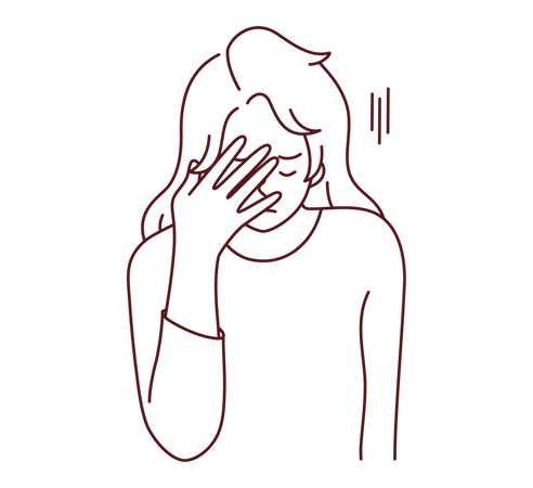 Woman feeling stressed out Illustration