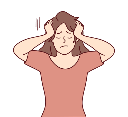 Woman feeling stressed out  Illustration