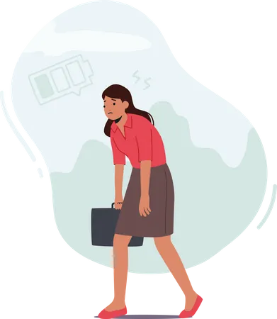 Woman feeling tired to go to work Illustration
