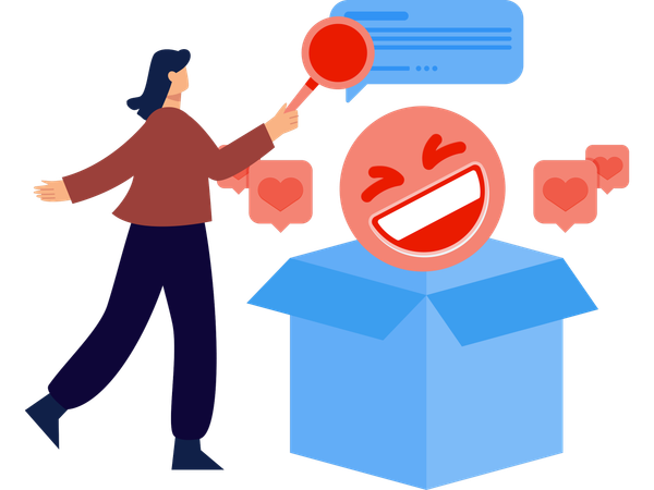 Woman feels Happy while talking  Illustration