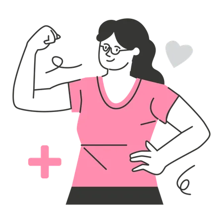 Woman feels healthier after doing exercise  Illustration