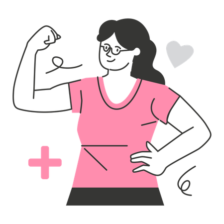 Woman feels healthier after doing exercise  Illustration