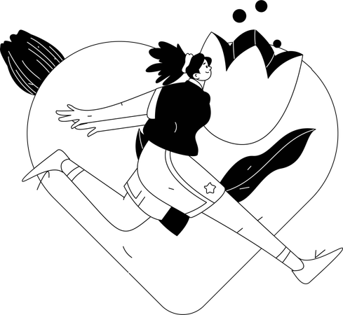 Woman feels very romantic  Illustration