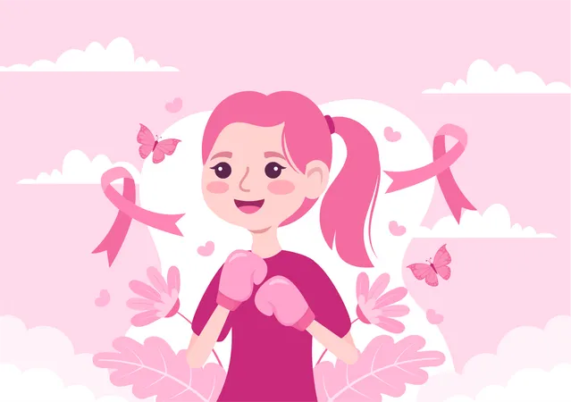 Breast Cancer Awareness Month Vector Illustration Of Diverse Women With Pink Support Ribbon For Healthcare Campaign Solidarity Background Templates Illustration