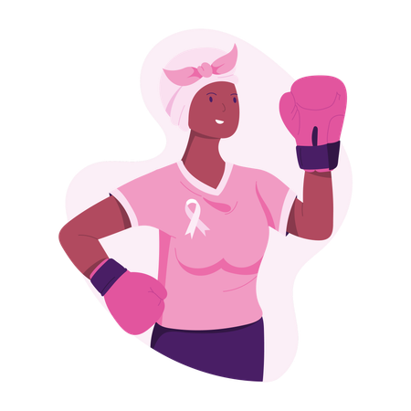 Woman fight Breast Cancer  Illustration