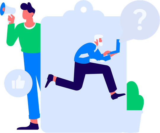 Woman filling questionnaire form  Illustration