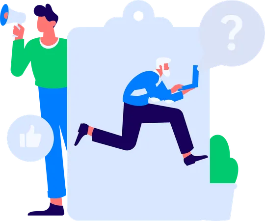 Woman filling questionnaire form  Illustration