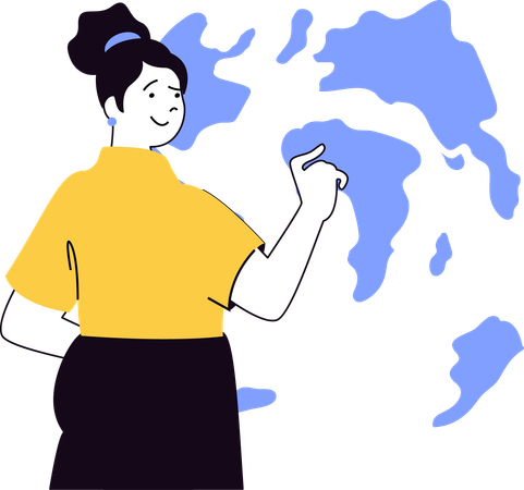 Woman find selecting location  Illustration