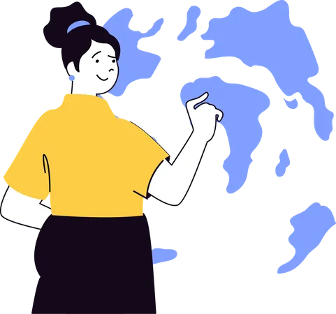 Woman find selecting location  Illustration