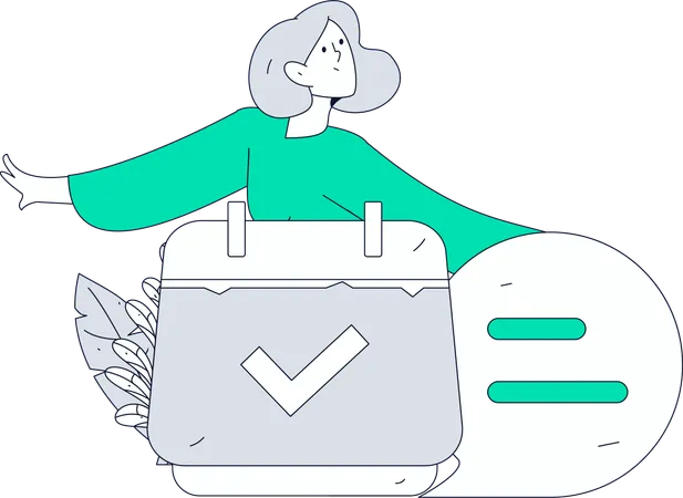 Woman finding checklist  Illustration