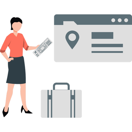 Woman finding delivery location  Illustration