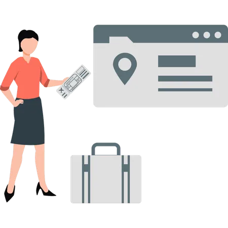 Woman finding delivery location  Illustration