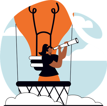 Woman finding idea  Illustration