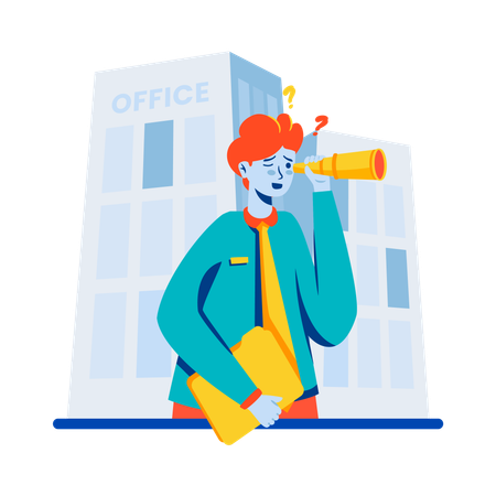 Woman finding job  Illustration