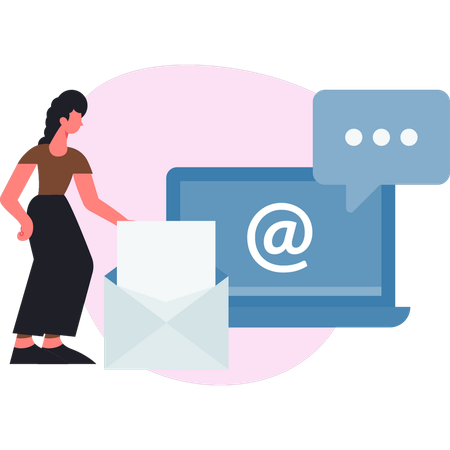 Woman finding mail  Illustration