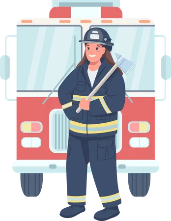 Woman firefighter  Illustration