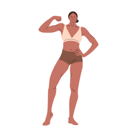 Woman flexing muscle  Illustration