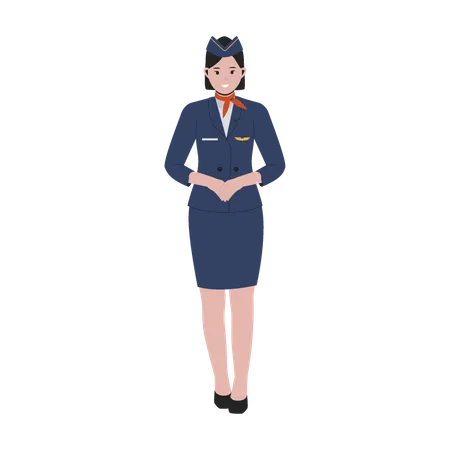 Woman Flight Attendant Profession Illustration Illustration