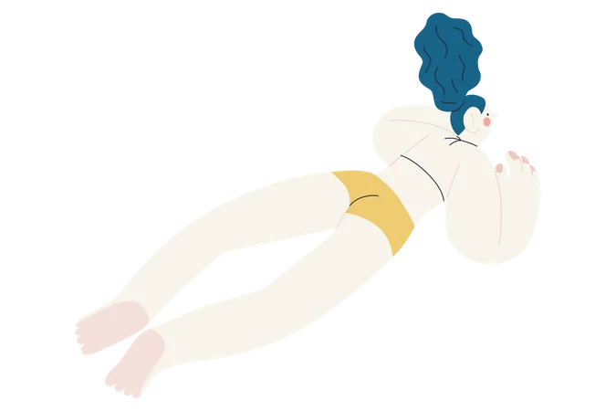 Beach Resort Activities Modern Outlined Flat Vector Concept Illustration Of A Woman Wearing Swimsuit Swimming In Pool Illustration