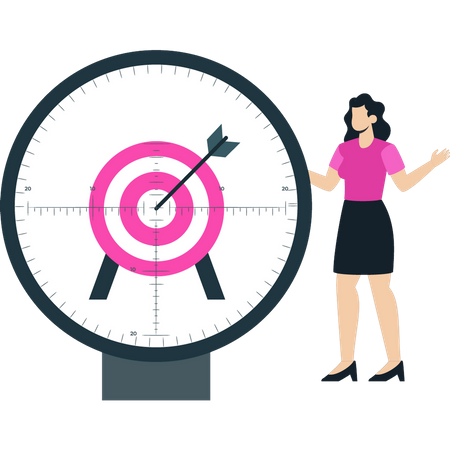 Woman focusing on target  Illustration