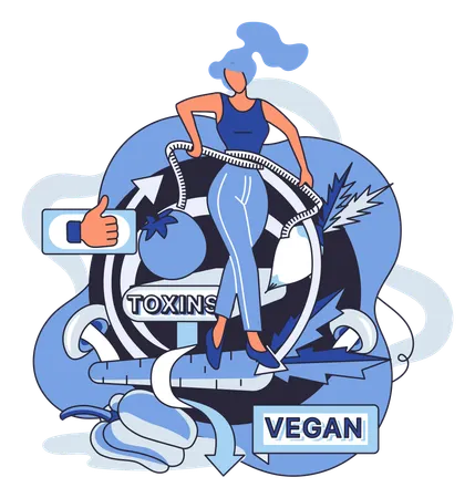 Woman follows vegan diet  Illustration