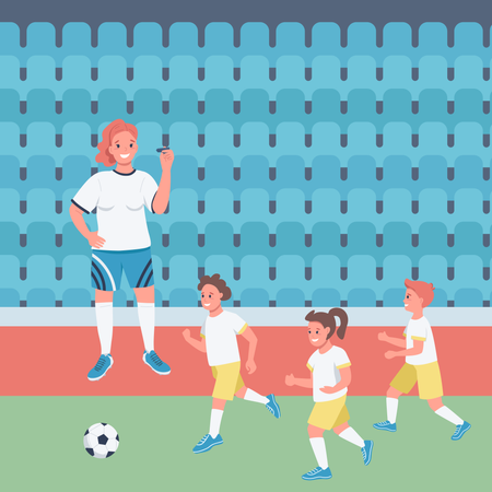 Woman football coach Illustration