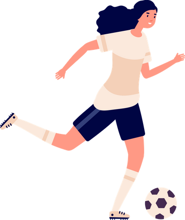 Woman Football Players  Illustration