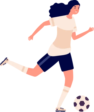 Female Football Players Isolated Sports People Women Soccer Team Cute Active Person Workout For Girls Characters In Uniform Vector Set Football Player Woman Playing In Game Training Illustration Illustration