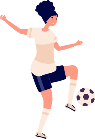 Woman Football Players  Illustration