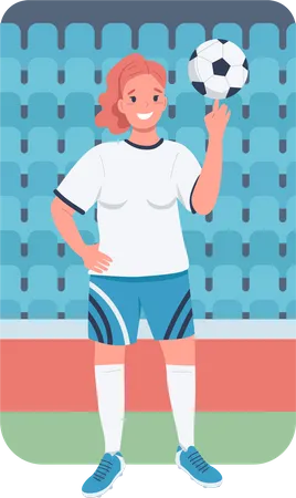 Woman footballer Illustration
