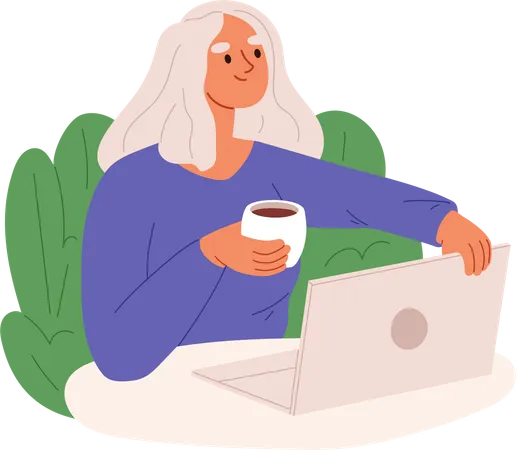 Woman freelancer  Illustration