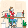 illustration girl freelancer