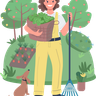 woman gardener illustrations