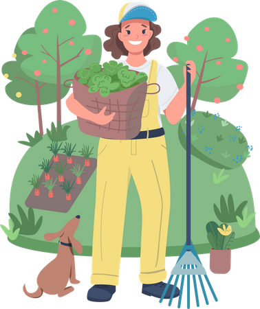 Woman gardener  Illustration