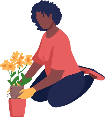 Woman gardening  Illustration