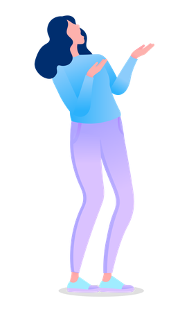 Woman Gesturing and Posing Female  Illustration