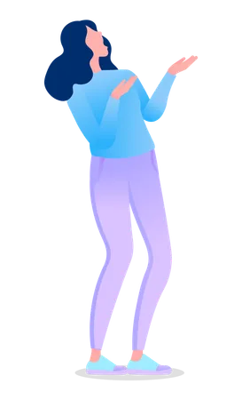 Woman Gesturing and Posing Female  Illustration