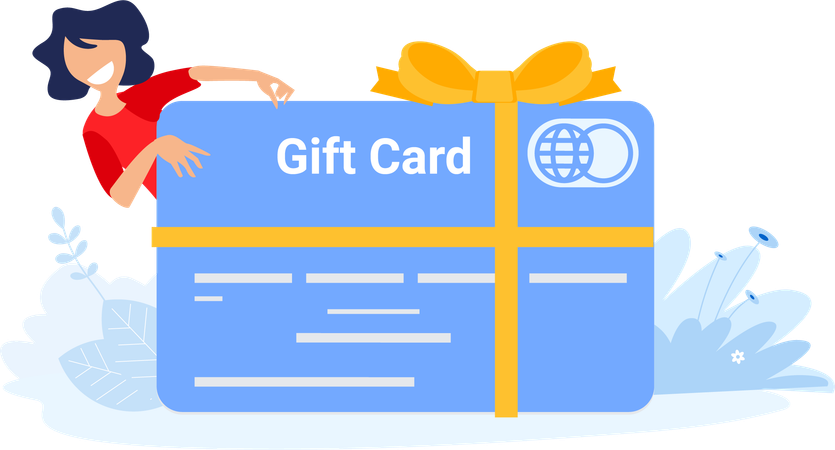 Woman Get Gift card  Illustration