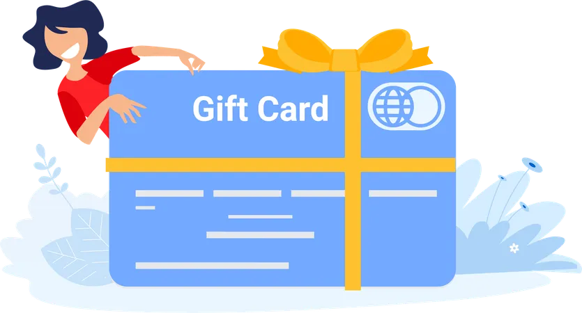 Woman Get Gift card  Illustration