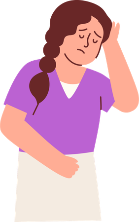 Woman gets tired  Illustration