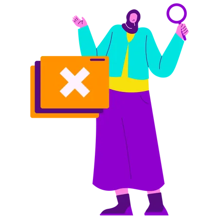Woman getting Browser Not Found error  Illustration