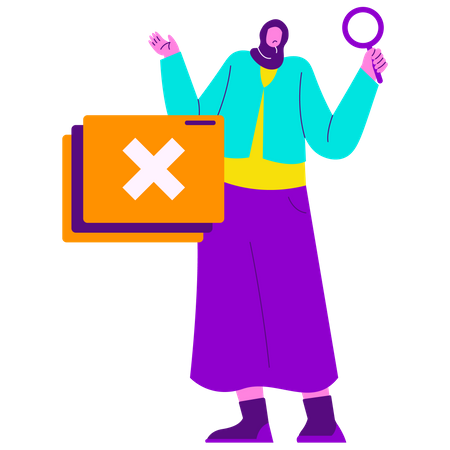 Woman getting Browser Not Found error  Illustration