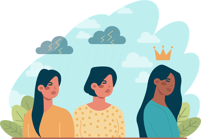 Woman getting crown  Illustration