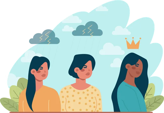 Woman getting crown  Illustration