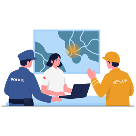 Woman getting Emergency Coordination  Illustration