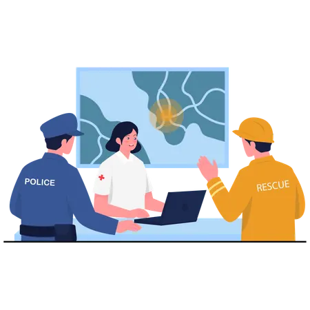Woman getting Emergency Coordination  Illustration