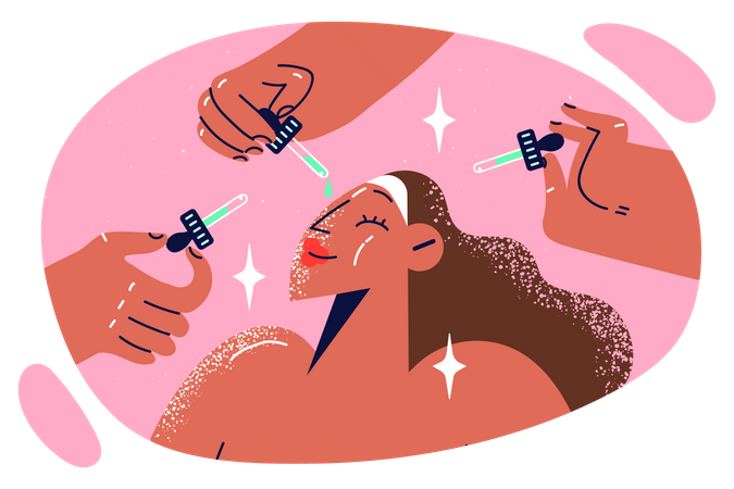 Woman getting facial beauty treatment  Illustration
