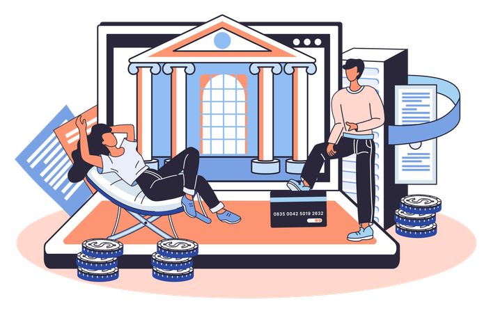 Woman getting financial consultation  Illustration