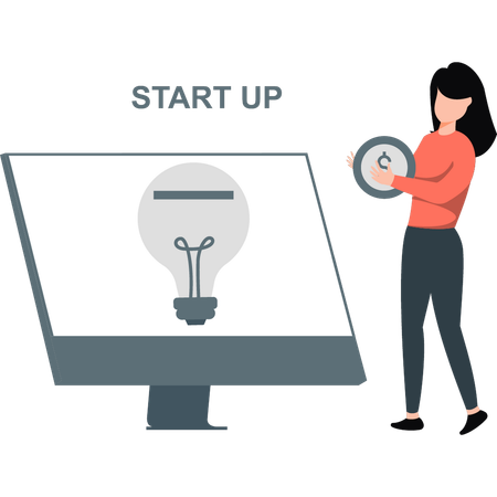 Woman getting financial idea  Illustration